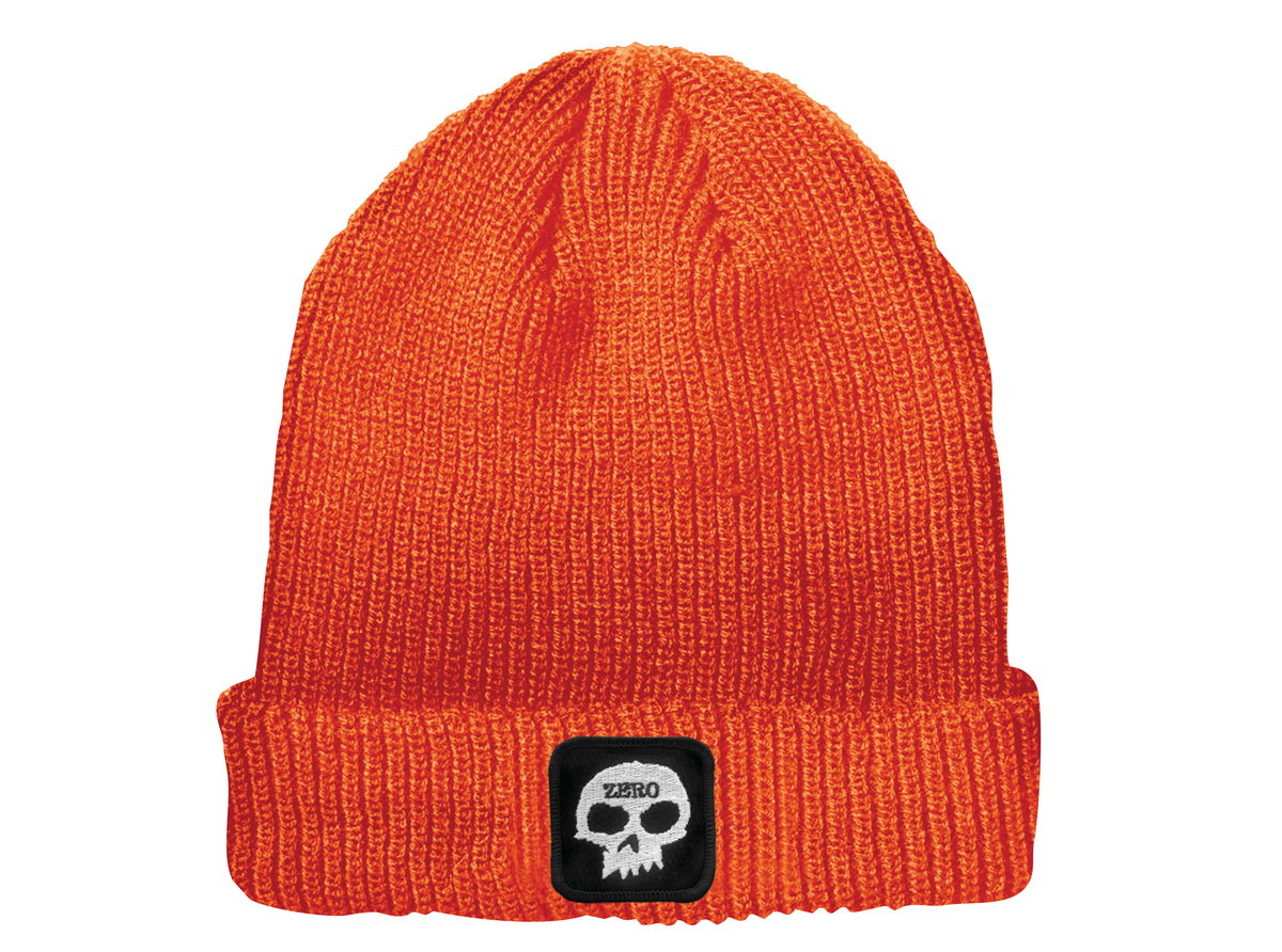 Zero Single Skull Patch Orange Beanie