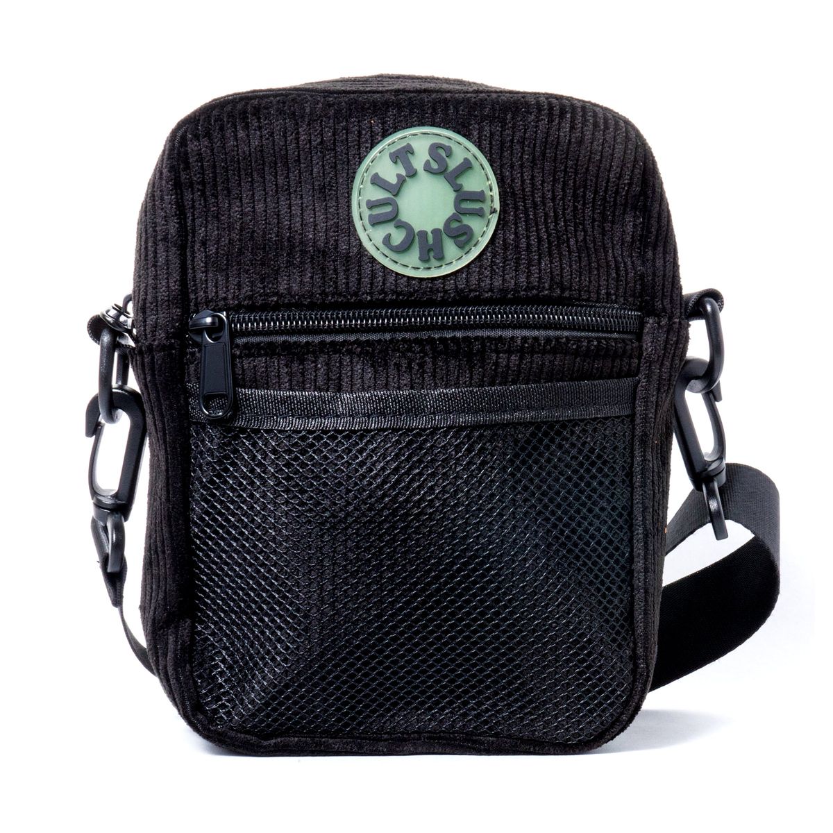 Slushcult Black Corduroy Anywhere Side Bag