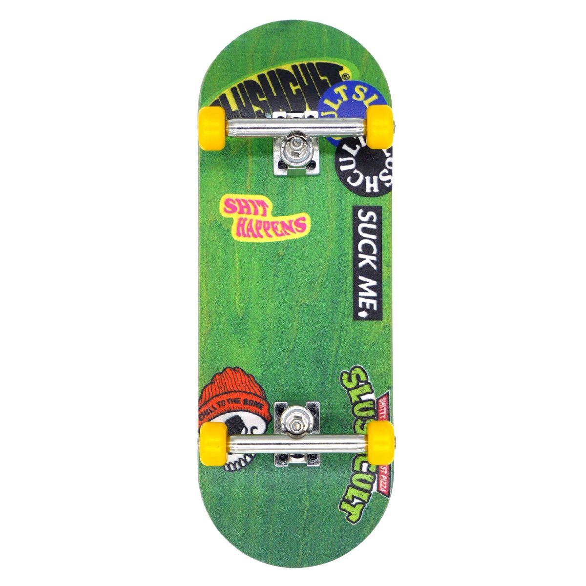 Slushcult Sticker Slap Green Grom Fingerboard Complete