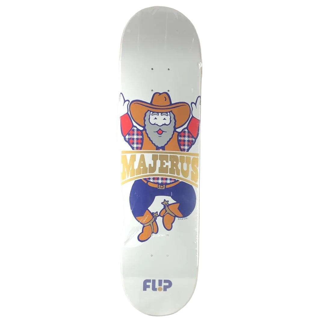 Flip Alec Majerus Cowboy Graphic Grey/Brown/Blue/Red/Gold Size 8.25 Skateboard Deck