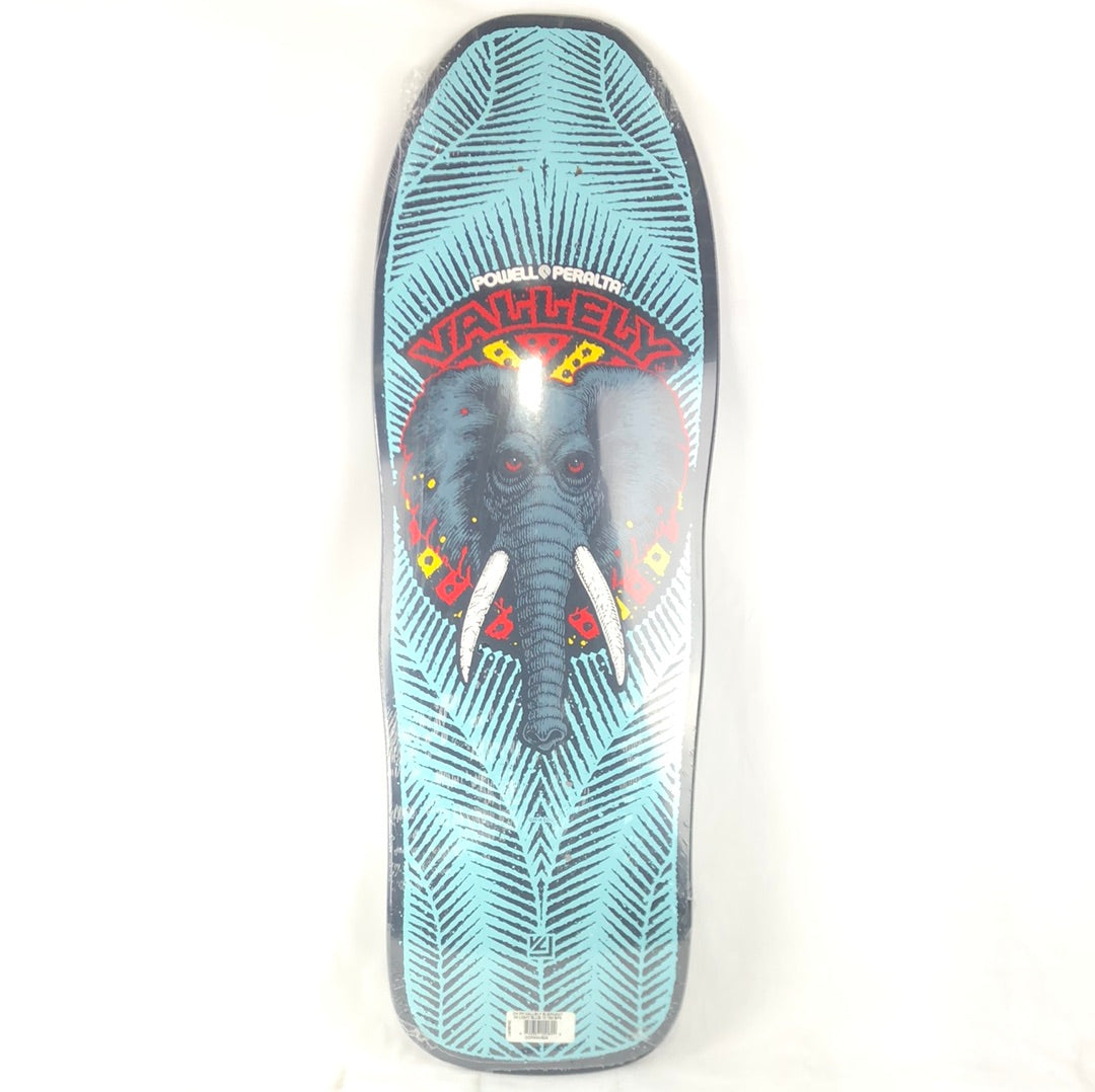 Powell Peralta Mike Vallely Elephant Light Blue/Black/Multi Color Size 10 Shaped Skateboard Deck