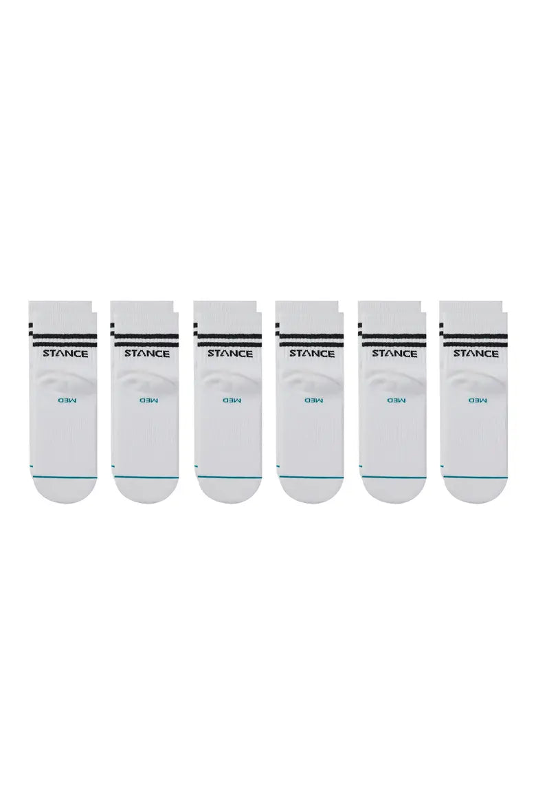 Stance Core 6 Pack Quarter White Socks