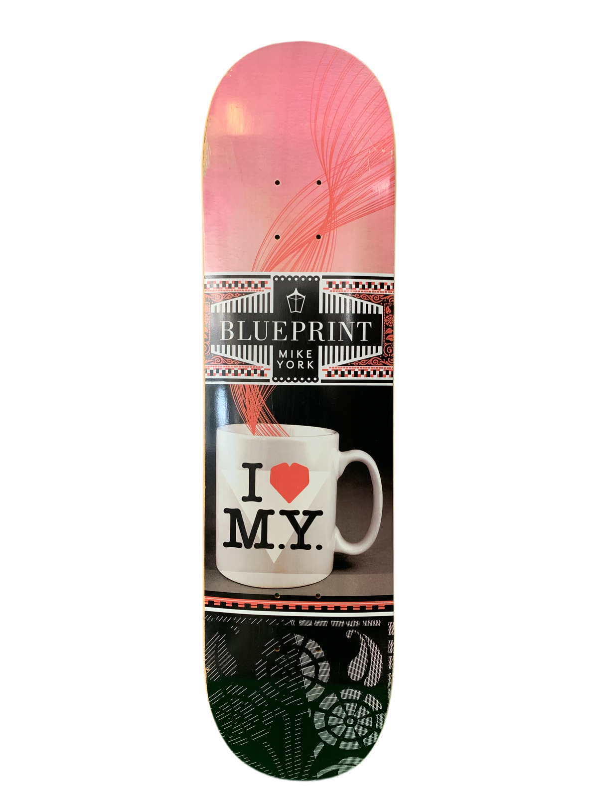 Blueprint Mike York Coffee Mug Pink 7.75" Classic Skateboard Deck