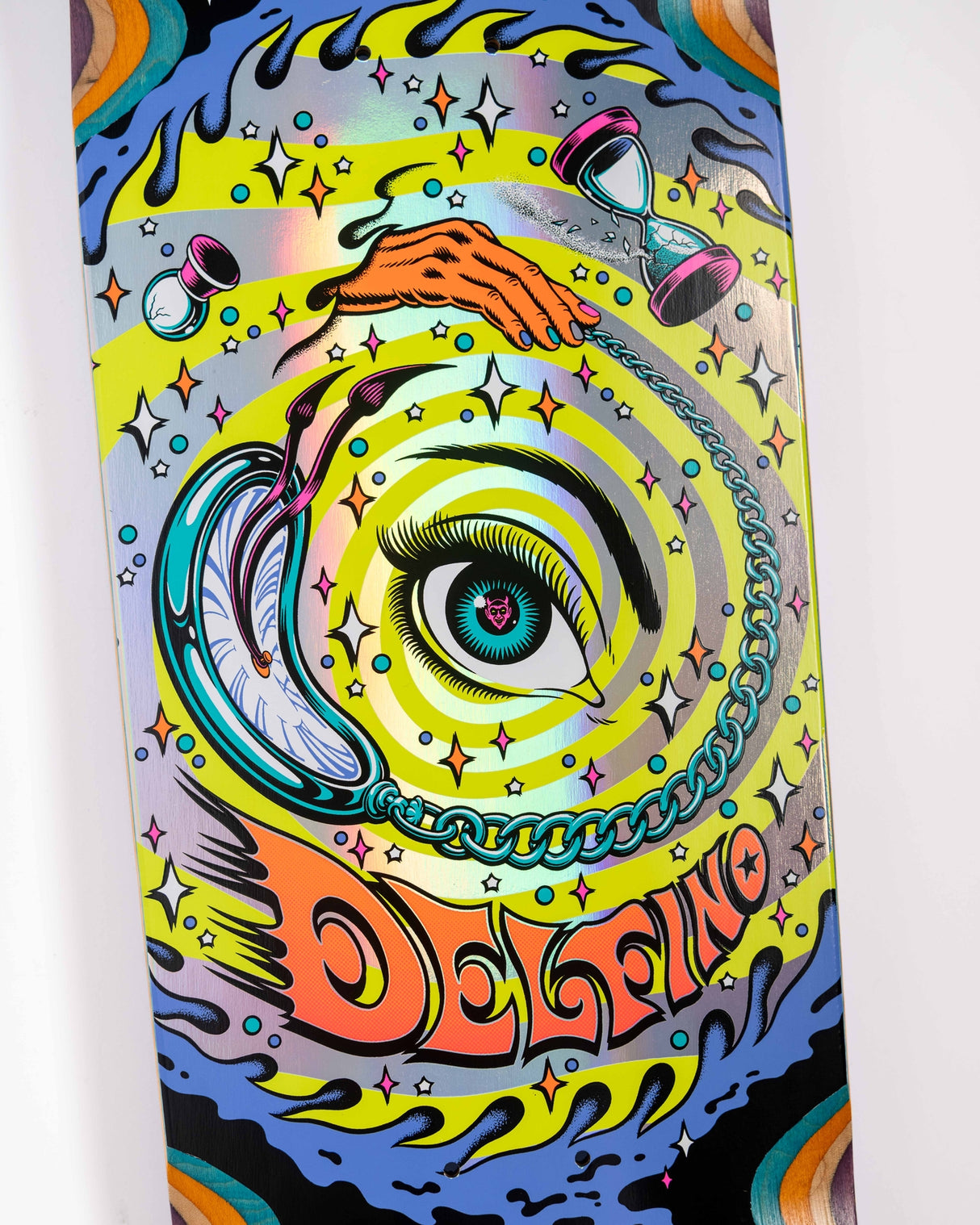 Santa Cruz Delfino Pinball Vision Pro Shaped 9.14" x 31.50" Skateboard Decks