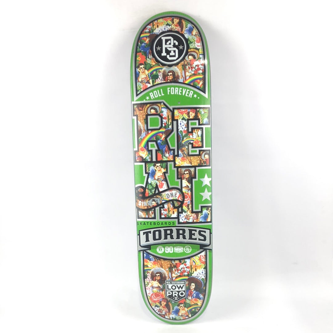 Real Ernie Torres Mexican Art Skull Multi 7.8'' Skateboard Deck