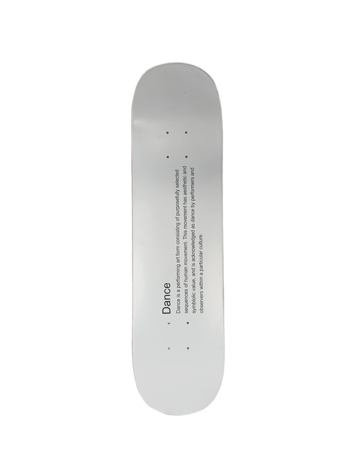 Dance Text Black White Size 7.9" Vintage NOS Deck