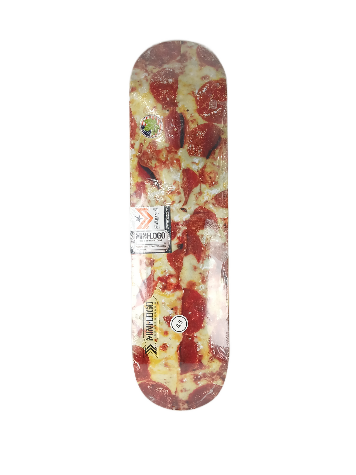 Mini-Logo Maple Small Bomb Pizza White Red Size 8.5" Vintage NOS Deck