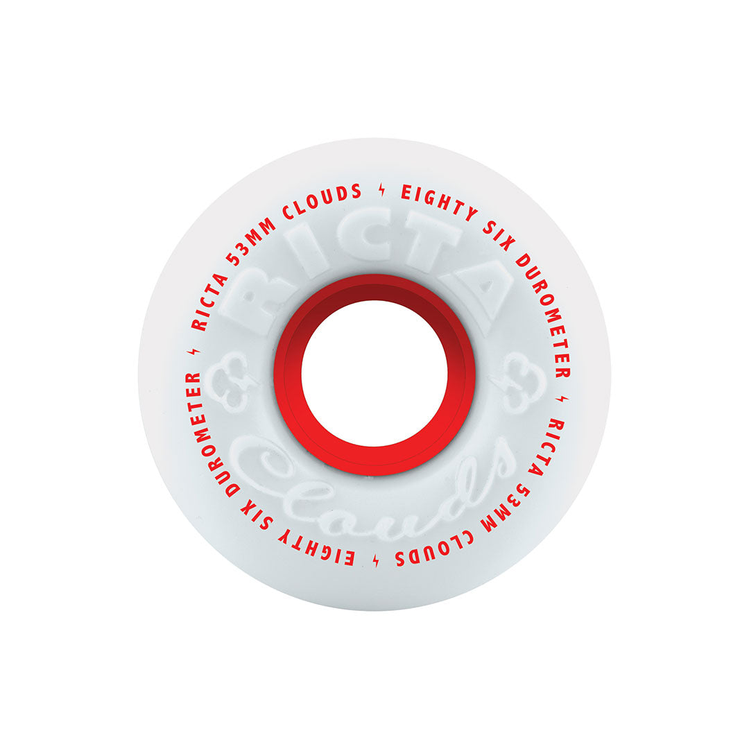 Ricta 53mm Clouds Red 86a Skateboard Wheels