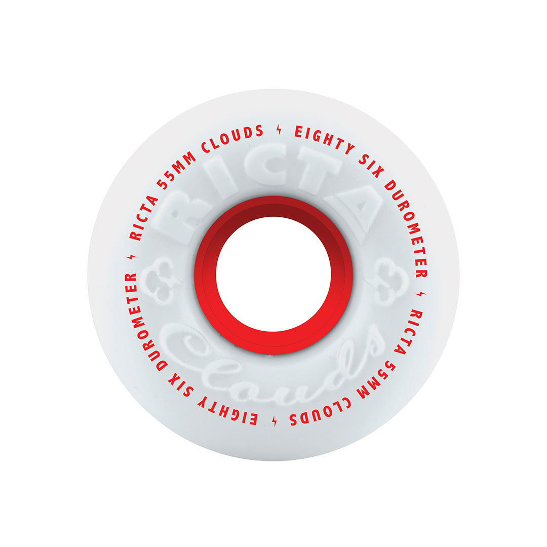 Ricta 55mm Clouds Red 86a Skateboard Wheels