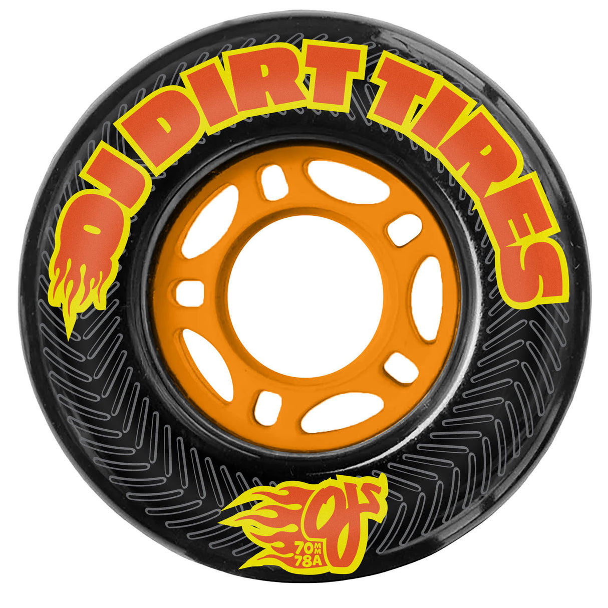 OJ 70mm Dirt Tires Thunder Juice Black 78a Skateboard Wheels
