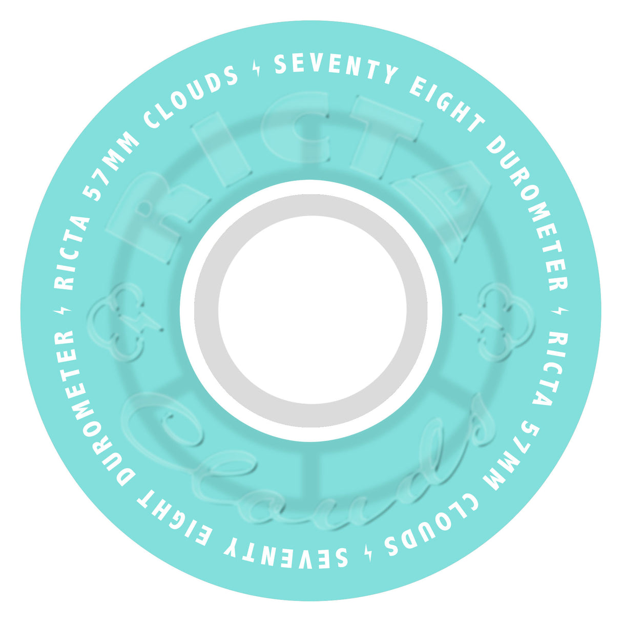 Ricta 57mm Clouds Transparent Aqua White 78a Skateboard Wheels