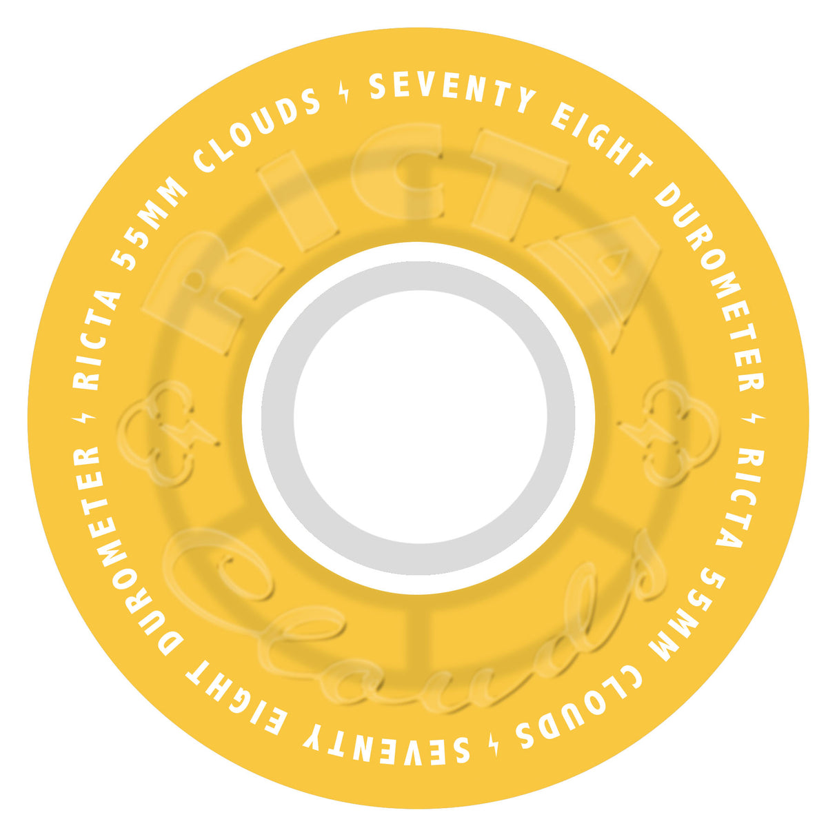 Ricta 55mm Clouds Transparent Citrus White 78a Skateboard Wheels