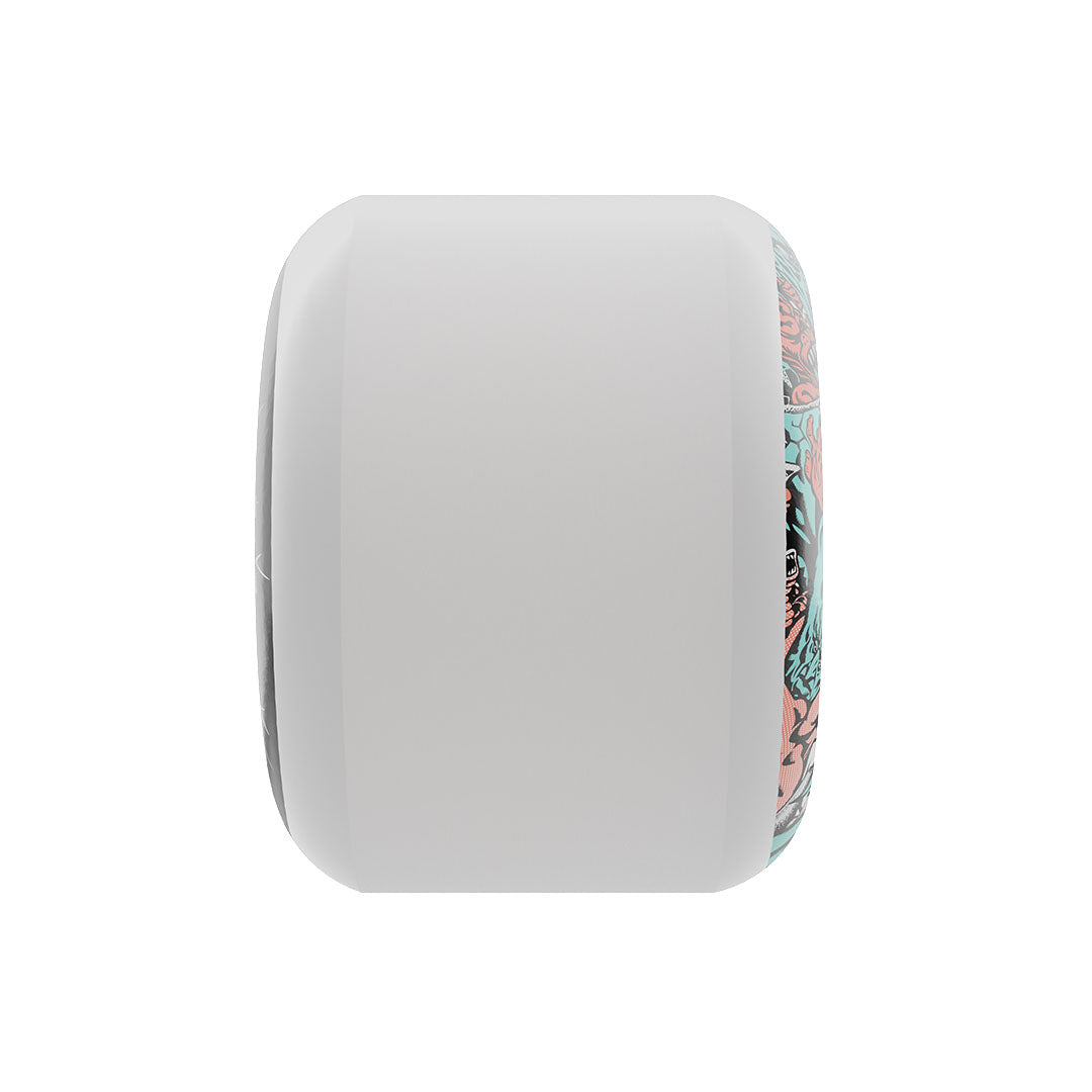 Slime Balls 56mm Rob Roskopp Five Reissue White Full Combo 97a Skateboard Wheels