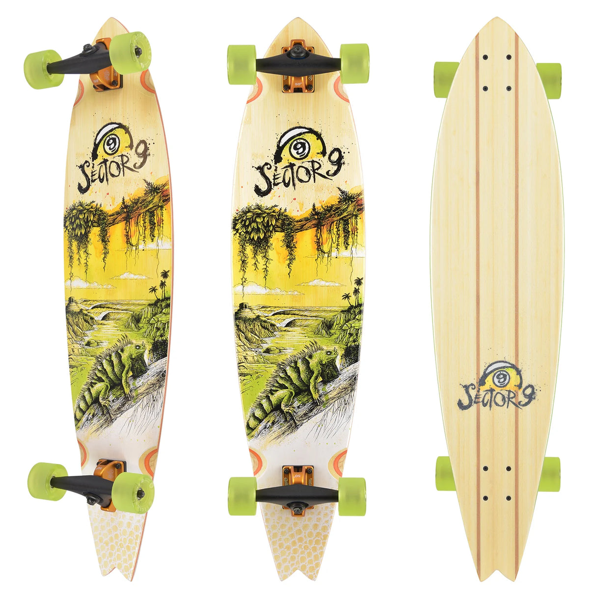 Sector Nine Offshore Temple 39.5" x 9.375" Longboard Complete Skateboard