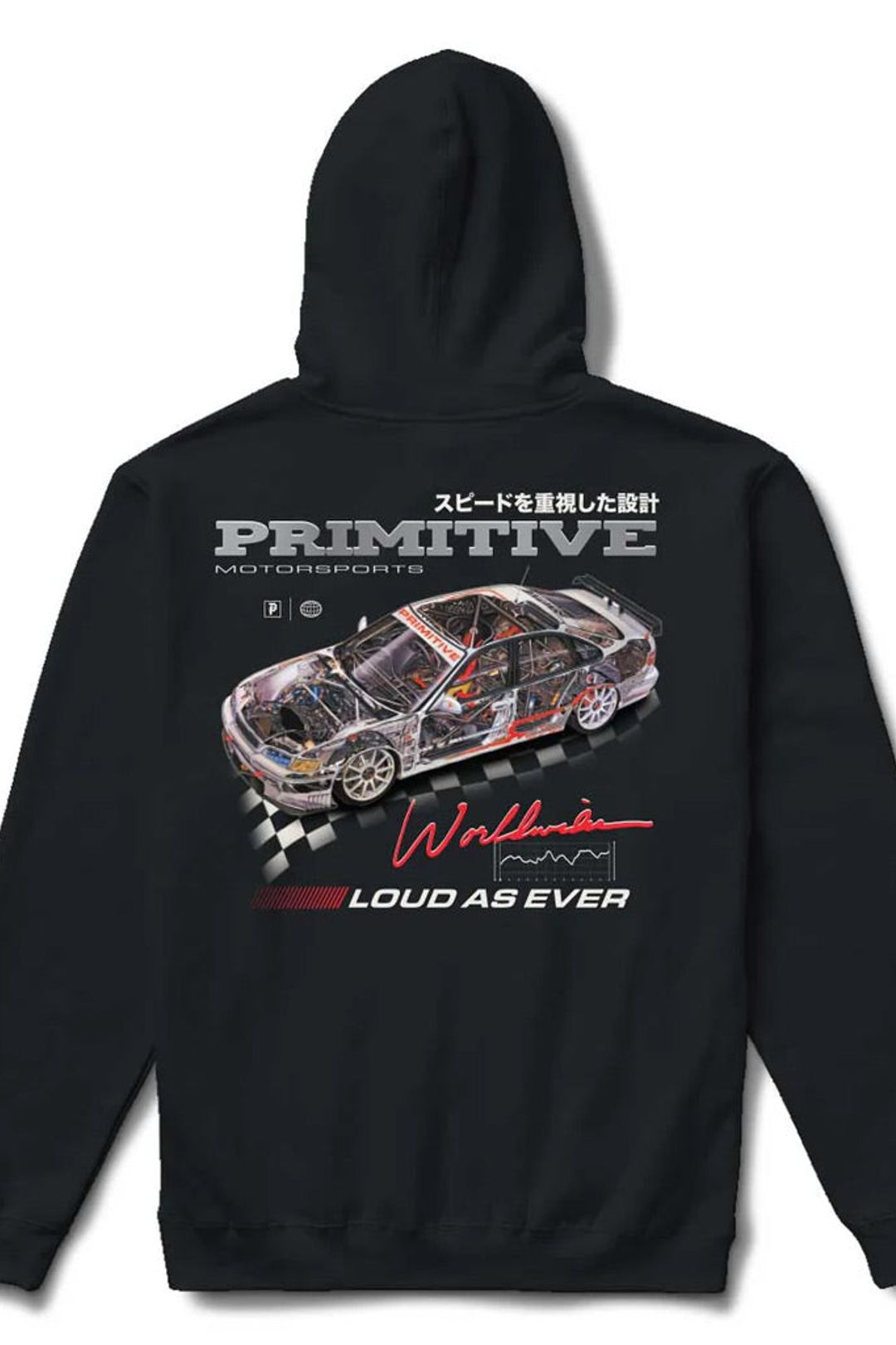 Primitive Velocity Black Hooded Sweatshirt