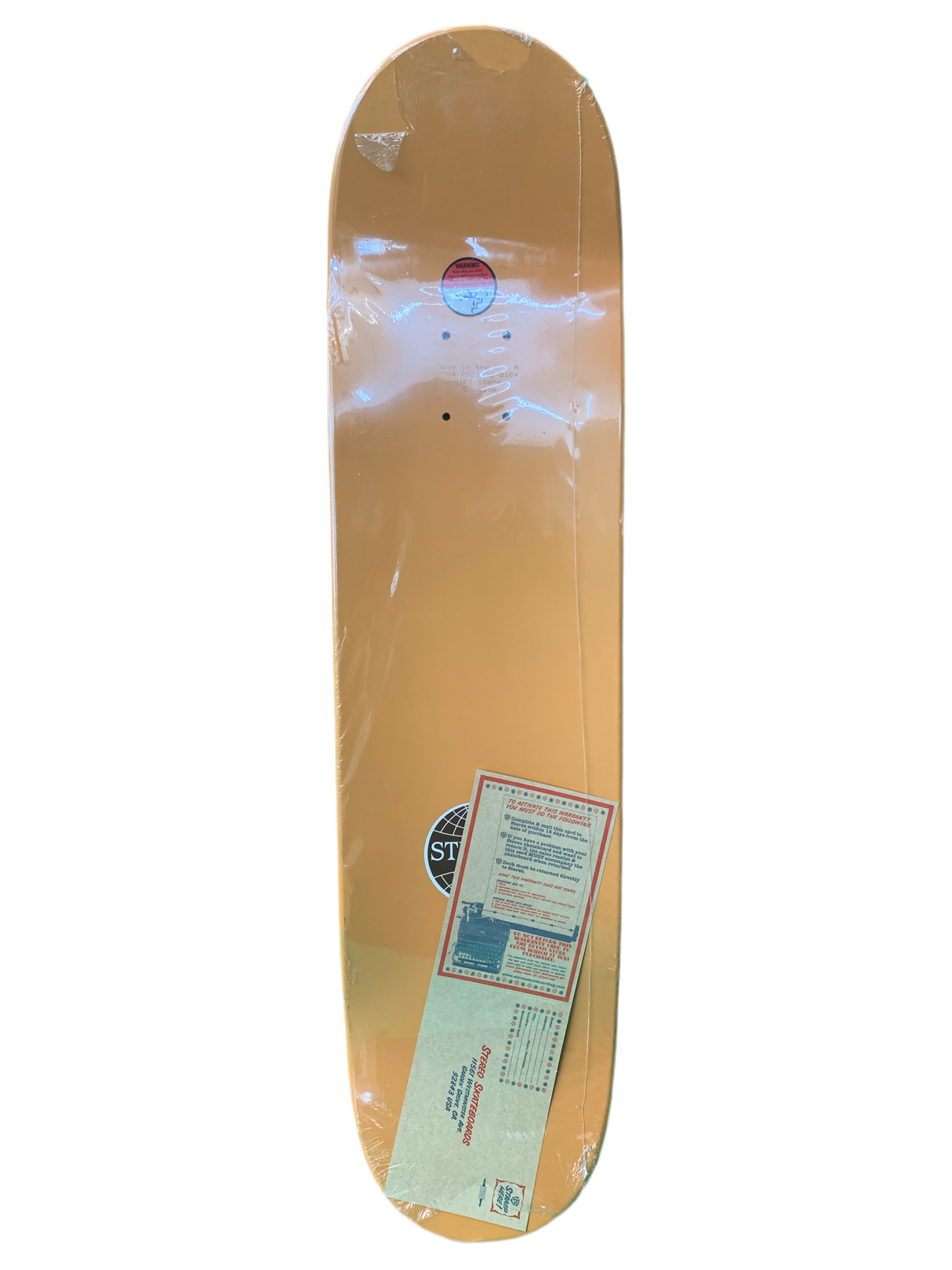 Stereo Sound Agency Globe Graphic Orange 8" Classic Skateboard Deck