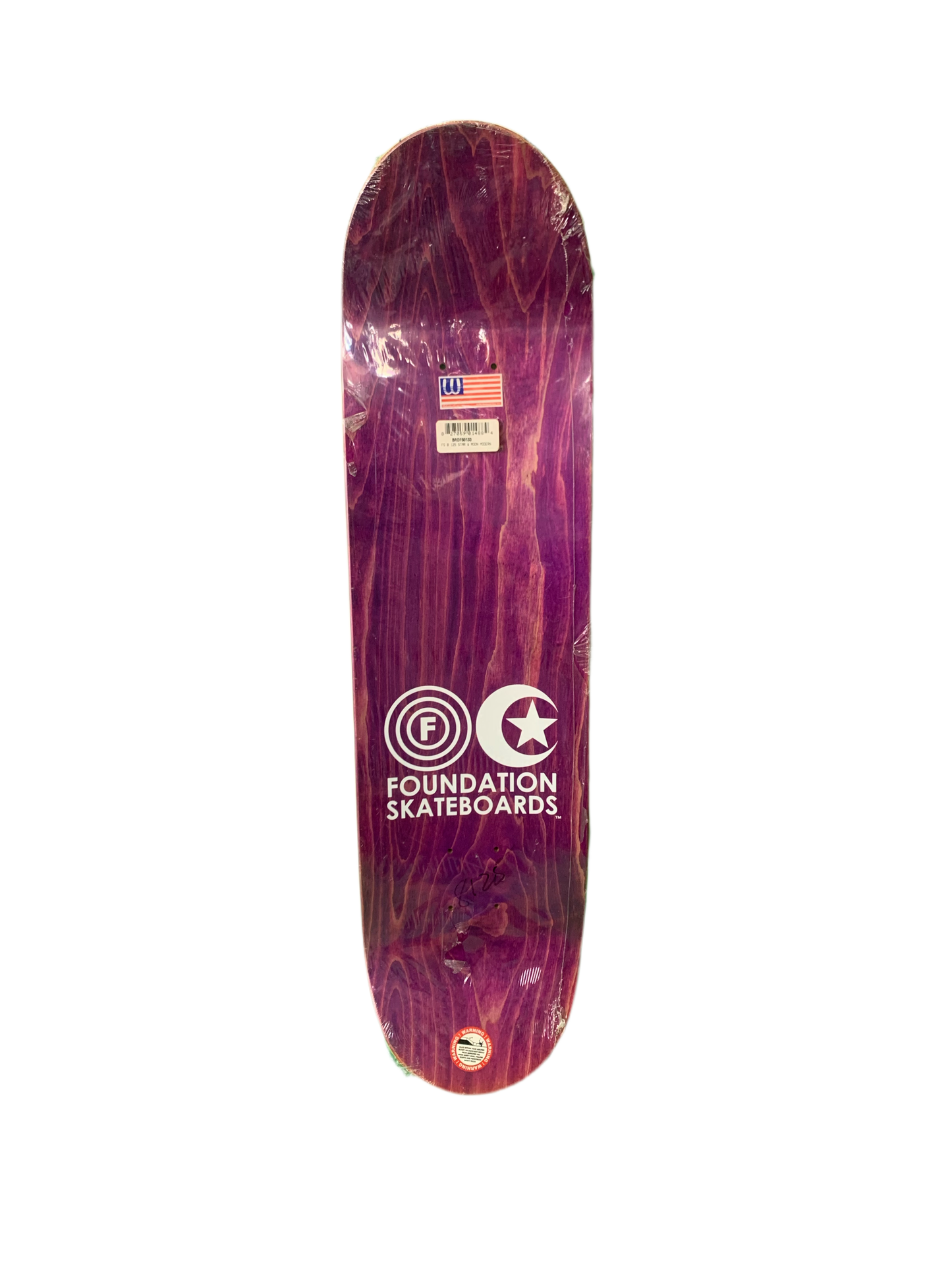 Foundation Star and Moon Modern Concave Green Stain 8.125" Classic Skateboard Deck