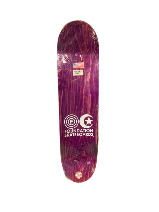 Foundation Star and Moon Modern Concave Green Stain 8.125" Classic Skateboard Deck