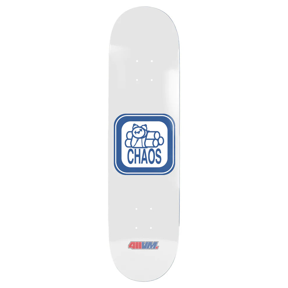 411 Chaos White EX7 8.5" Skateboard Deck