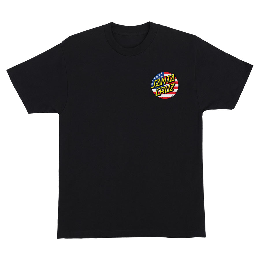 Santa Cruz July 4th Dot V2 Heavyweight Black S/s Shirt
