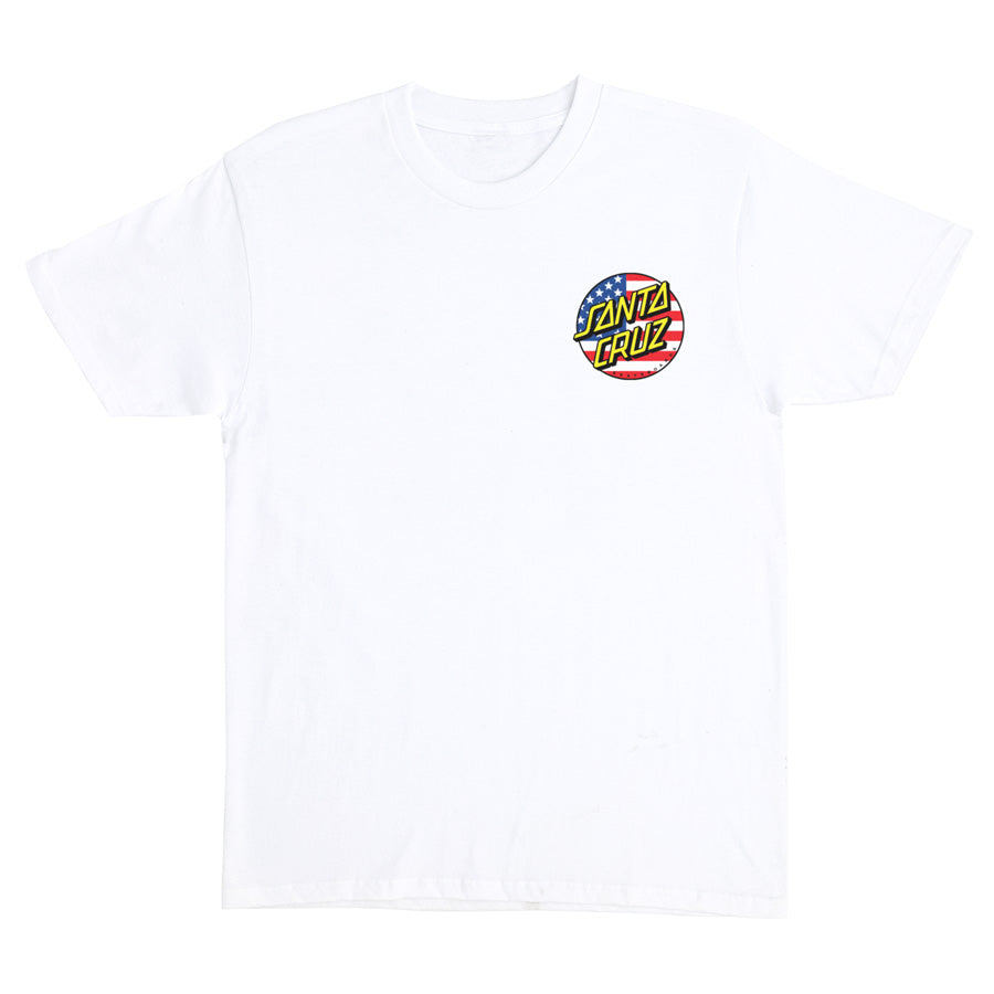 Santa Cruz July 4th Dot V2 Heavyweight White S/s Shirt