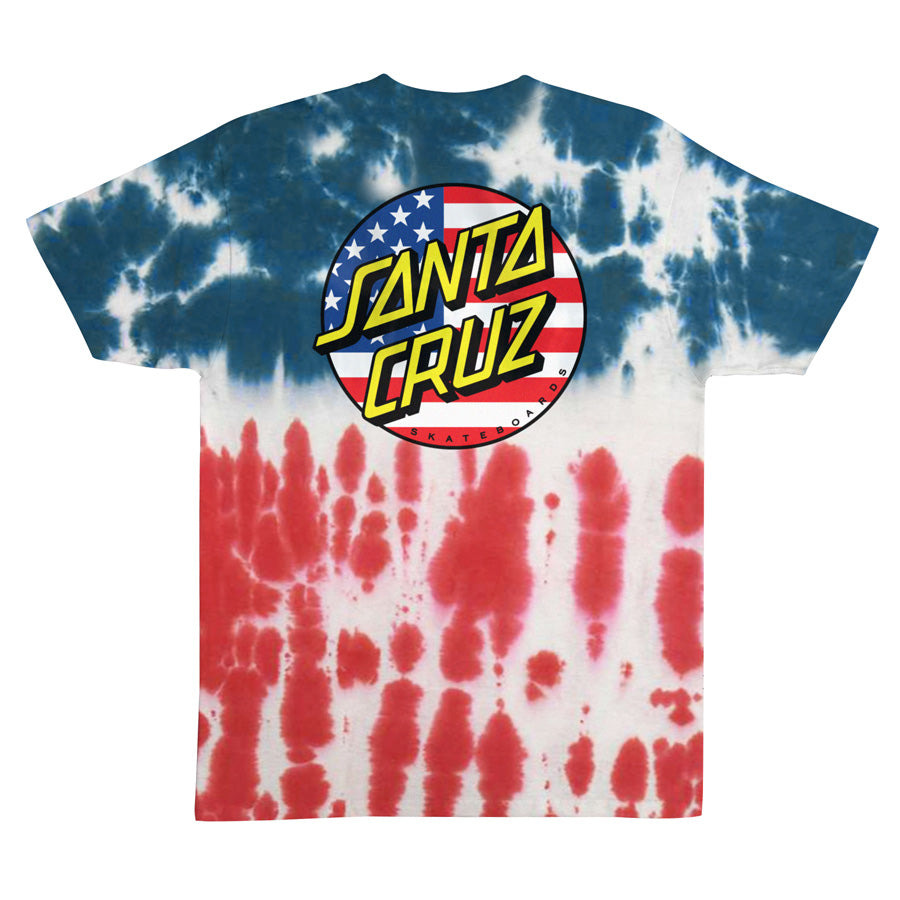 Santa Cruz July 4th Dot V2 Midweight Flag S/s Shirt