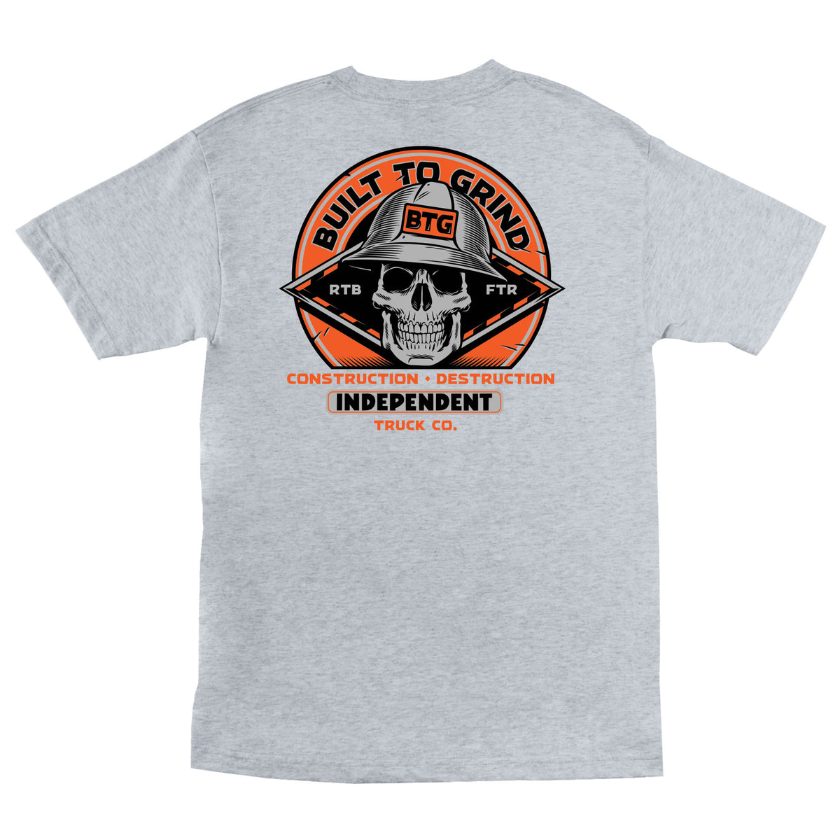 Independent Built To Grind Hard Head S/s Heavyweight Shirt Sport Grey