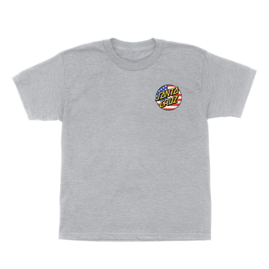 Santa Cruz July 4th Dot V2 Midweight Sport Grey Youth S/s Shirt
