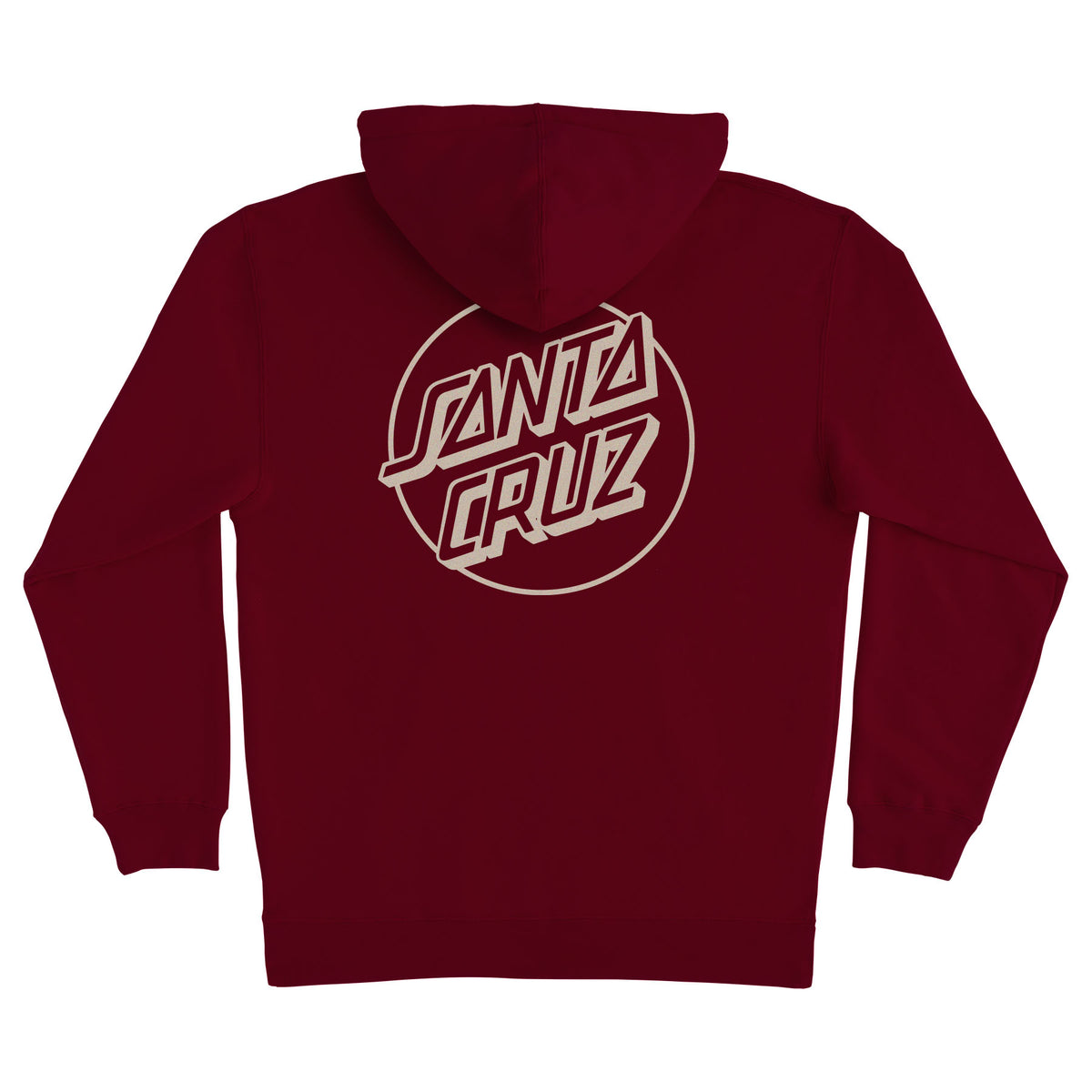 Santa Cruz Opus Dot P/O Hooded Heavyweight Sweatshirt Maroon with Tan
