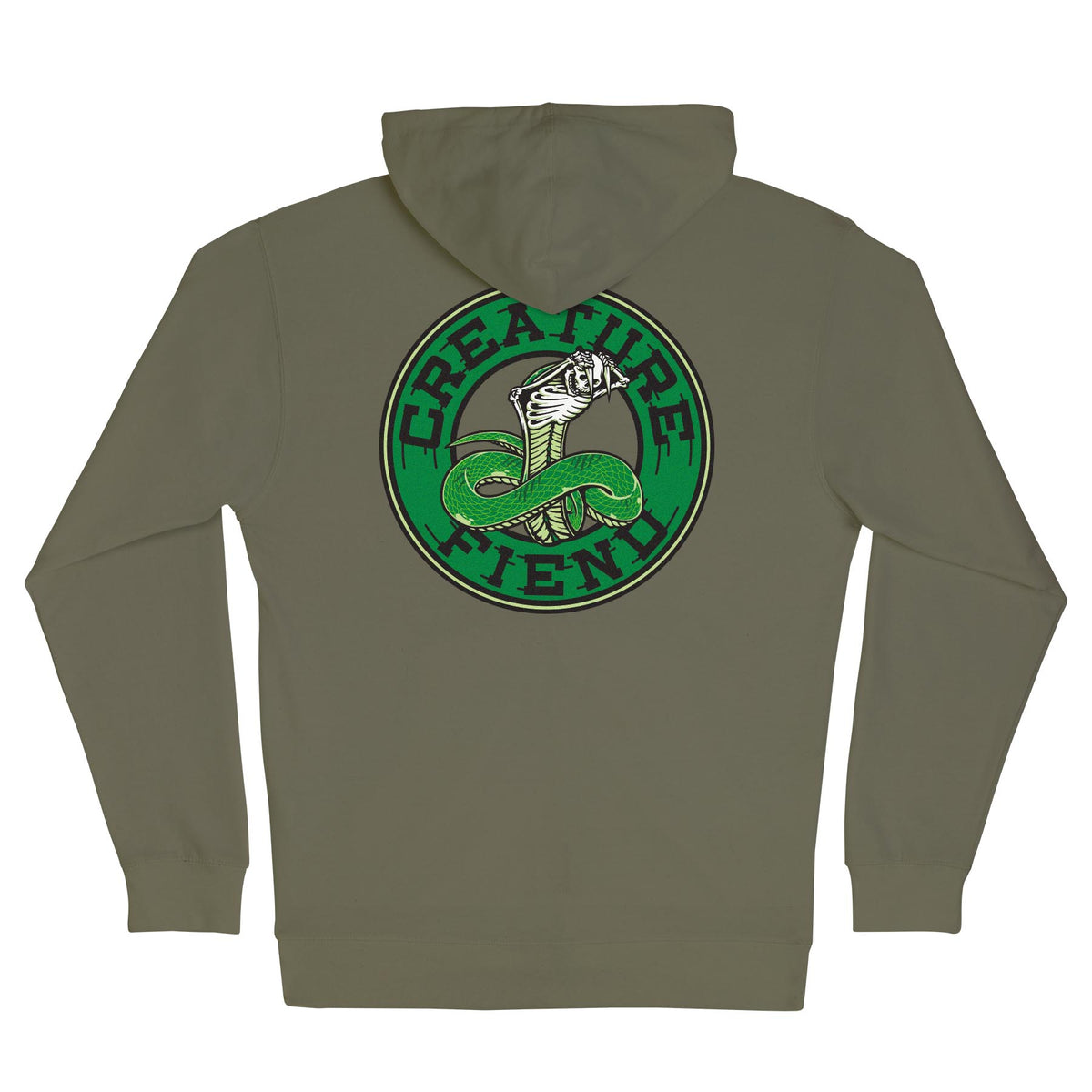 Creature Strike Fast Relic Zip Hooded Heavyweight Sweatshirt Army