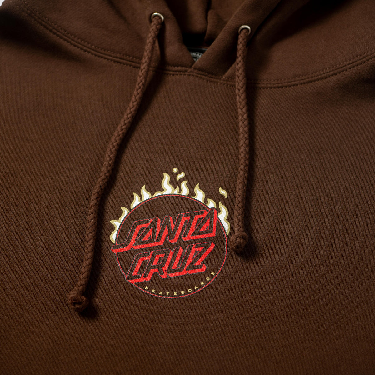 Santa Cruz Burnt Opus Oversized P/O Hooded Heavyweight Sweatshirt Brown