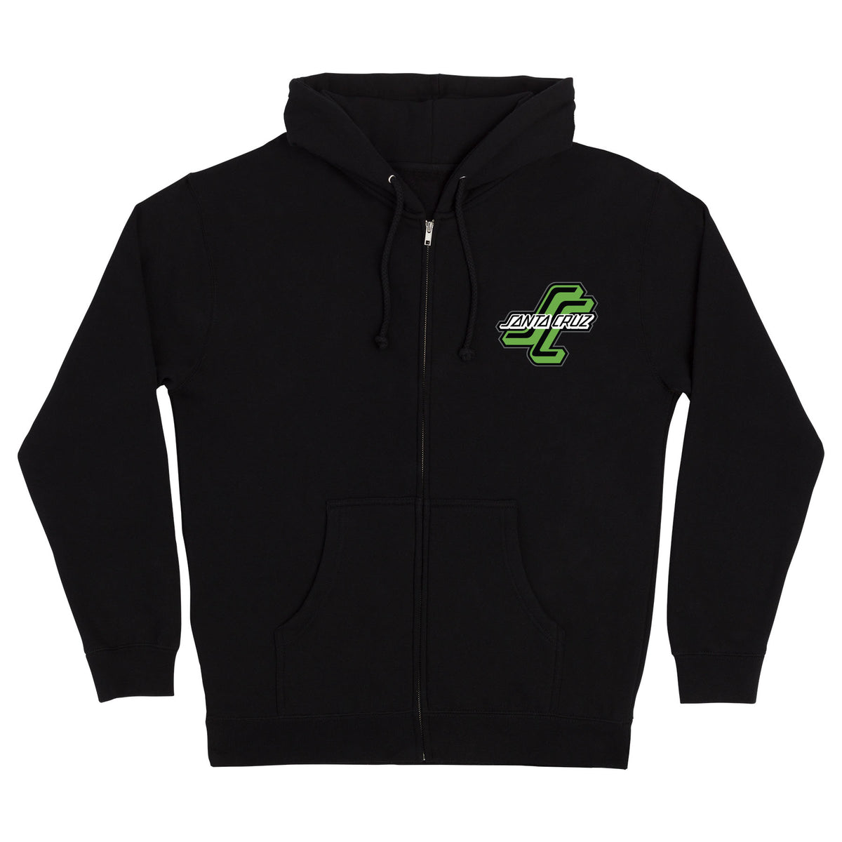 Santa Cruz Outer OGSC Zip Hooded Midweight Sweatshirt Black