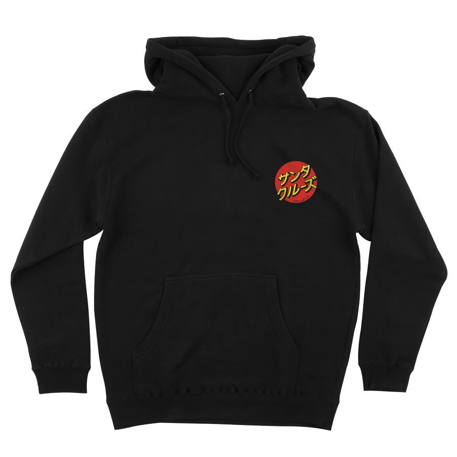Santa Cruz Katakana Dot P/O Hooded Midweight Black Sweatshirt