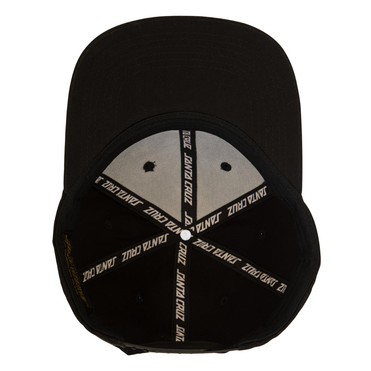 Santa Cruz Label Black Snapback Hat