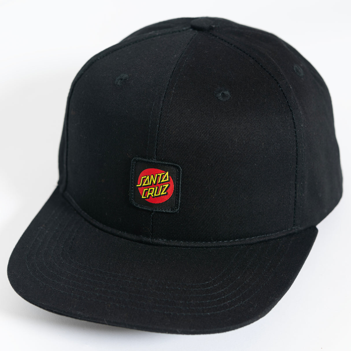 Santa Cruz Label Black Snapback Hat