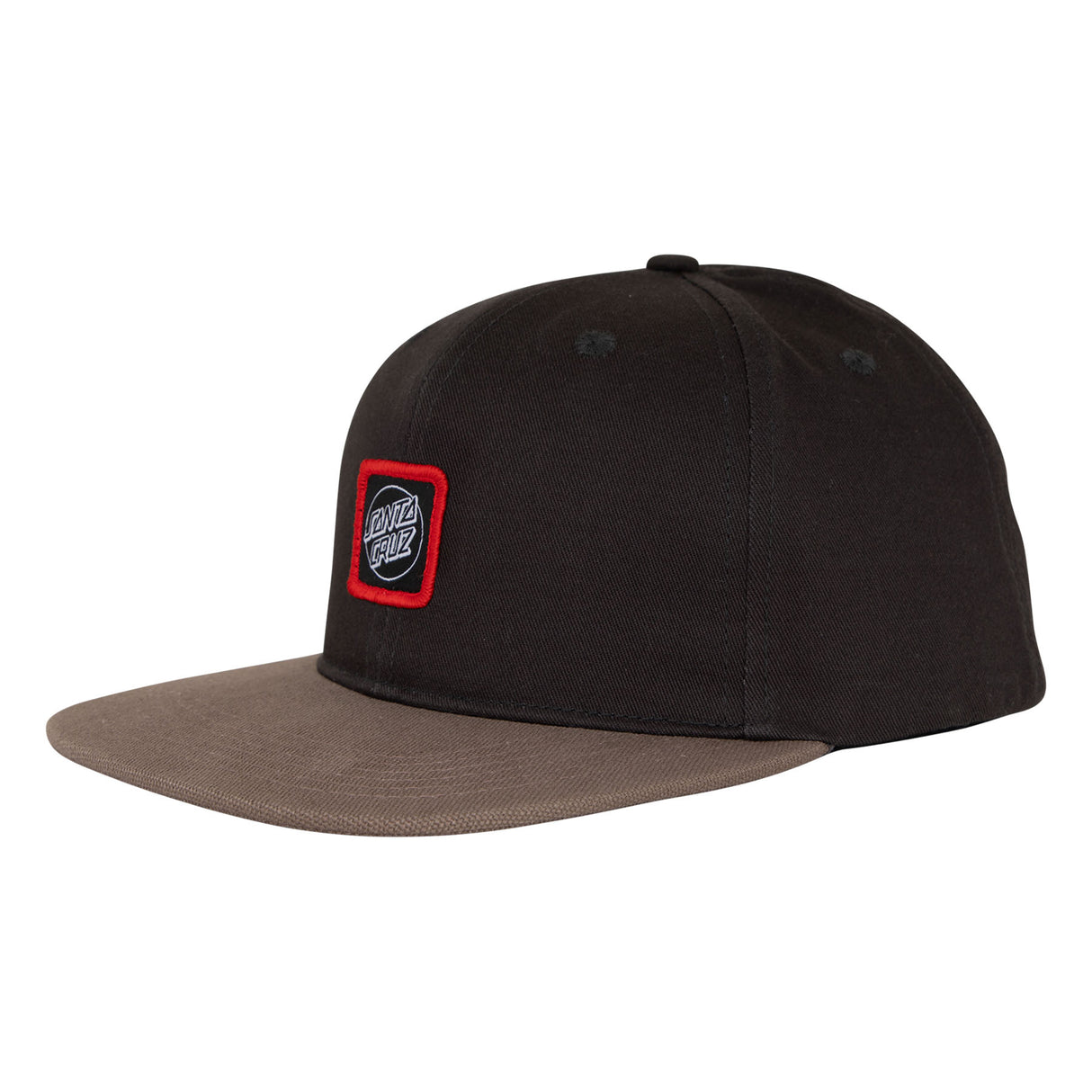 Santa Cruz Label Black Saddle Snapback Hat