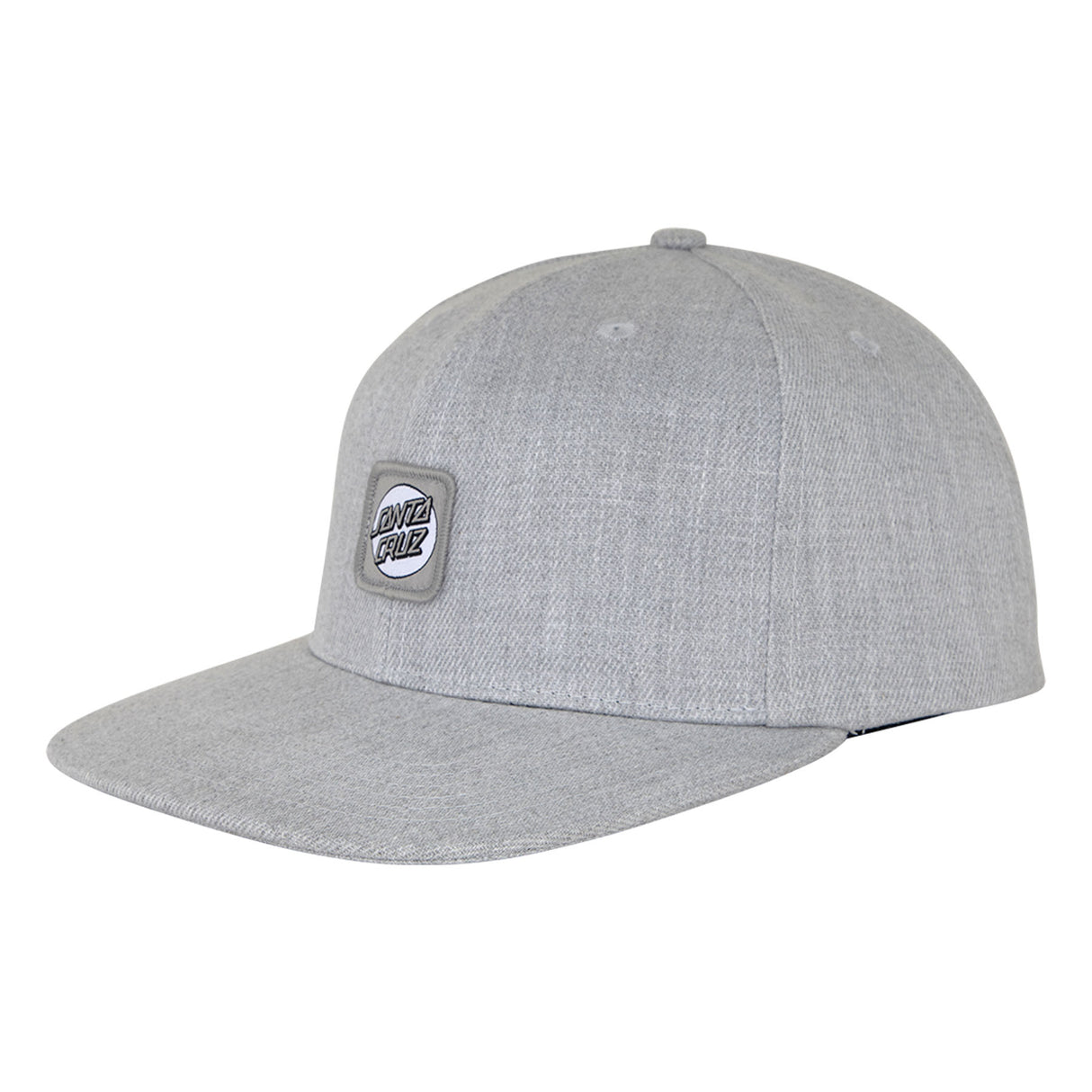 Santa Cruz Label Heather Grey White SIlver Snapback Hat