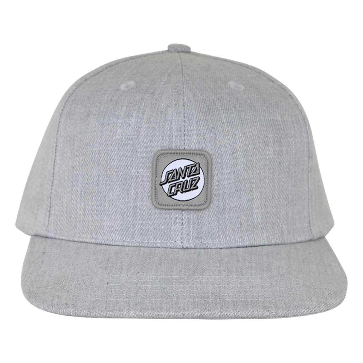 Santa Cruz Label Heather Grey White SIlver Snapback Hat