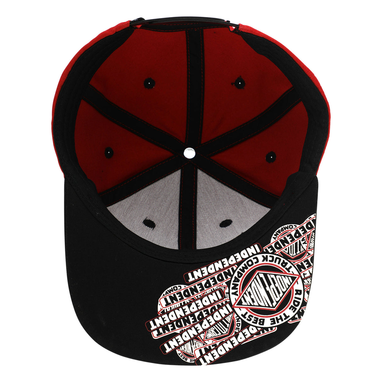 Independent Sticker Slap Maroon Black Snapback Hat