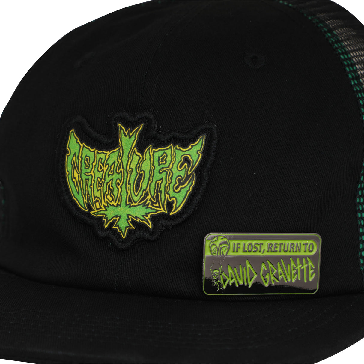 Creature Gravette Hippie Skull 20th Black Snapback Unstructured Hat