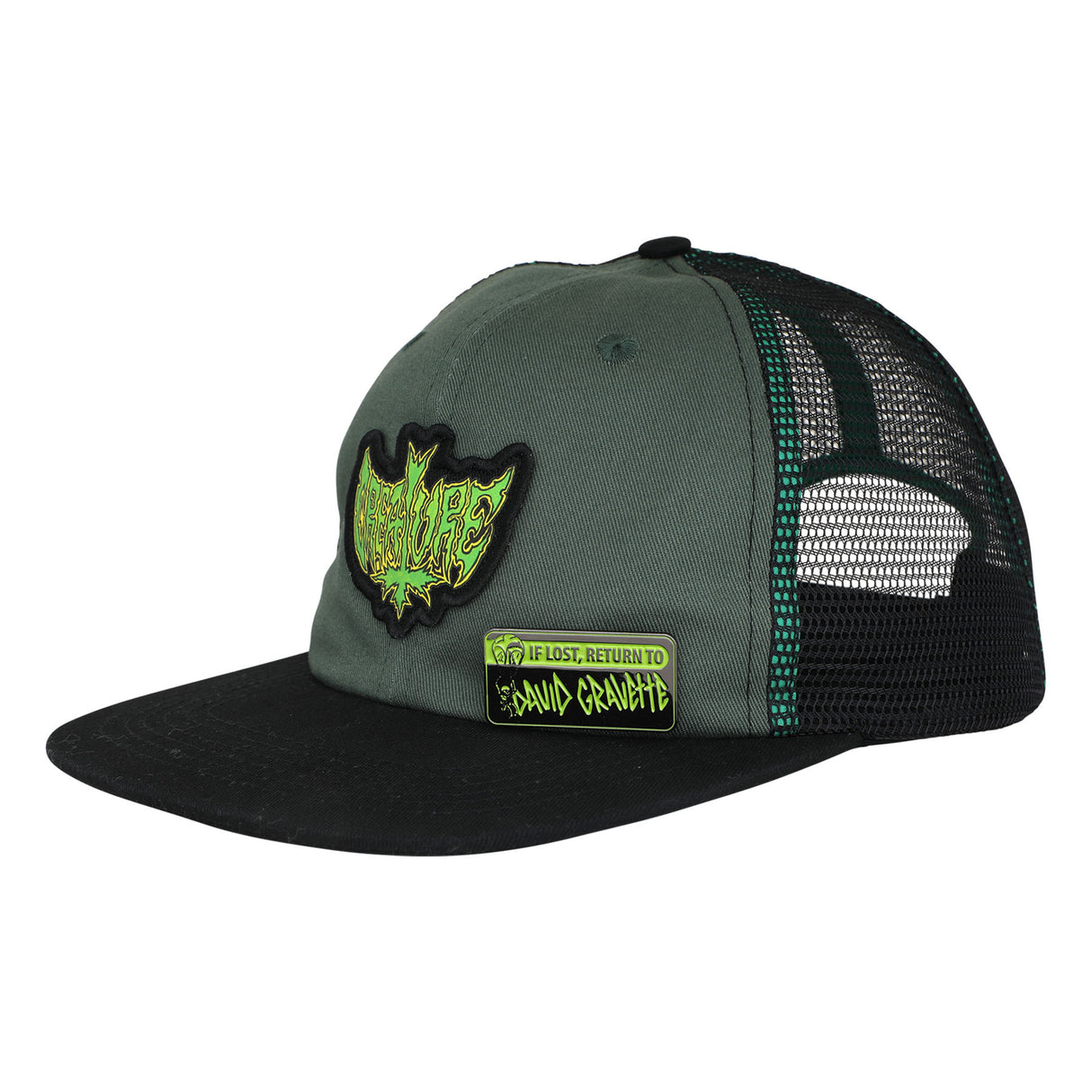 Creature Gravette Hippie Skull 20th Black Snapback Unstructured Hat