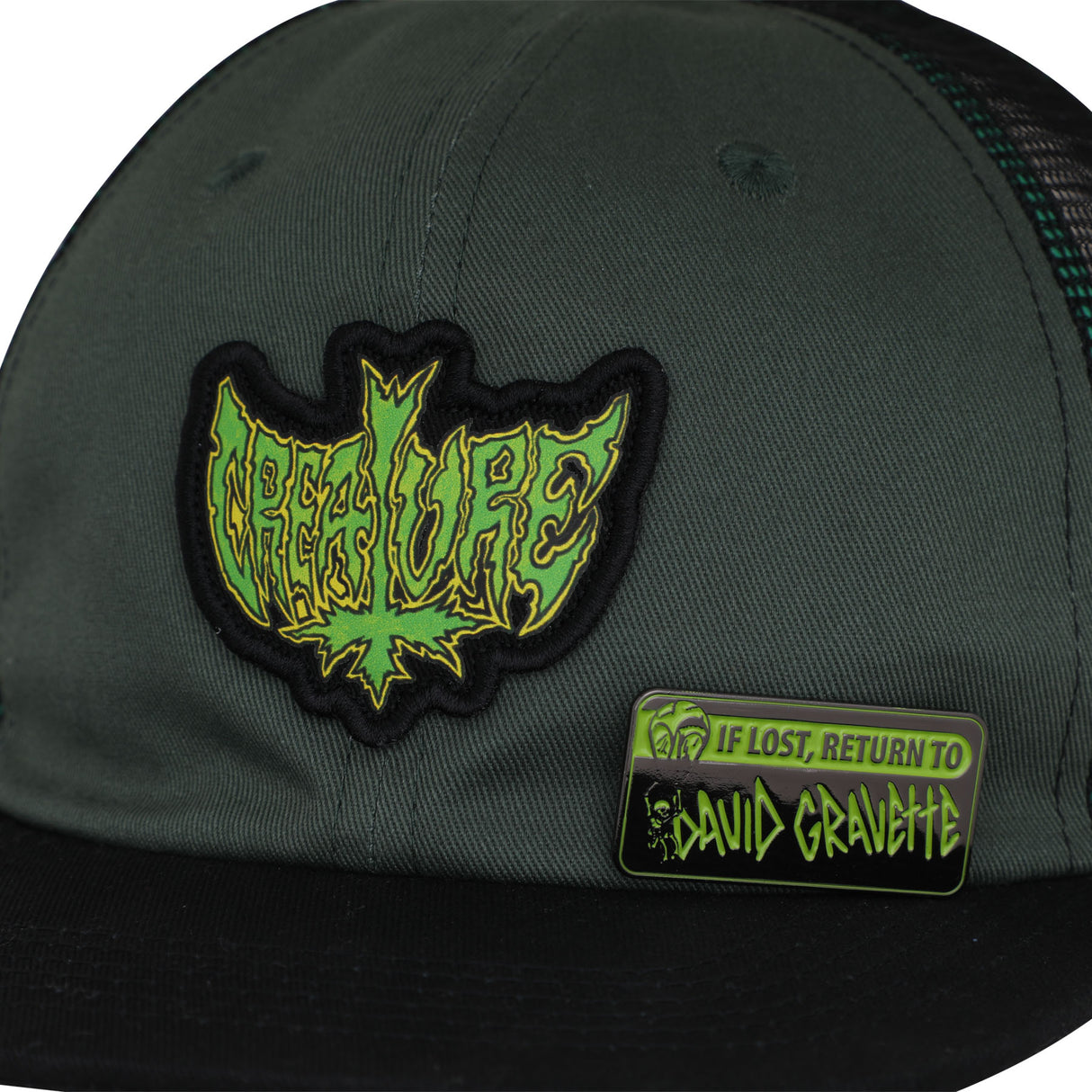 Creature Gravette Hippie Skull 20th Black Snapback Unstructured Hat