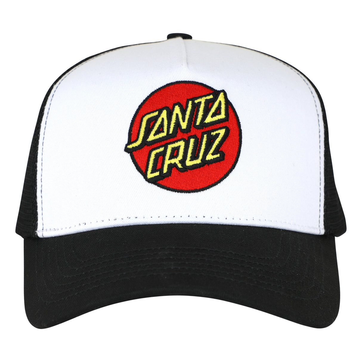 Santa Cruz Classic Dot Mesh Trucker White/Black Youth Hat