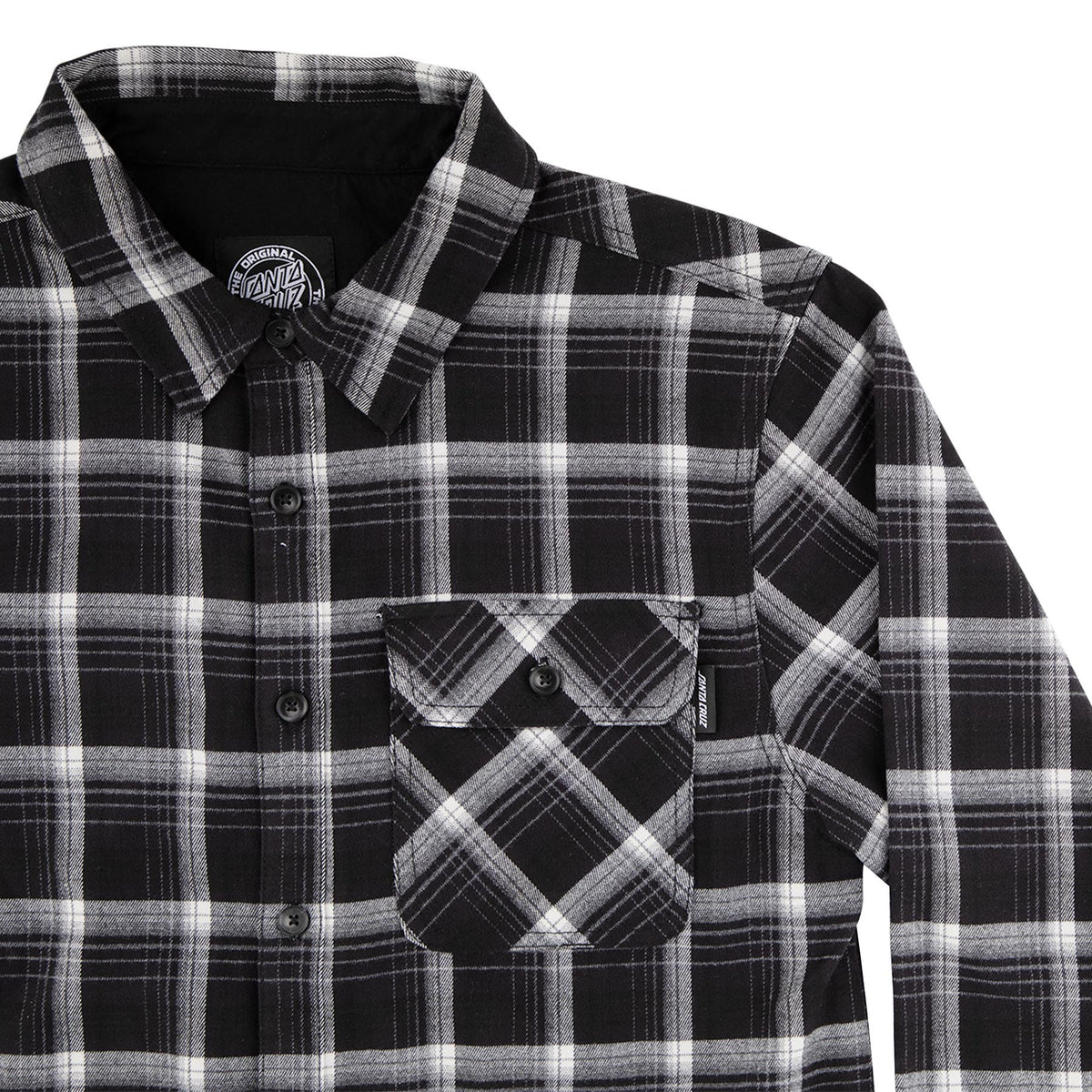 Santa Cruz Classic L/s Flannel Top Black Plaid