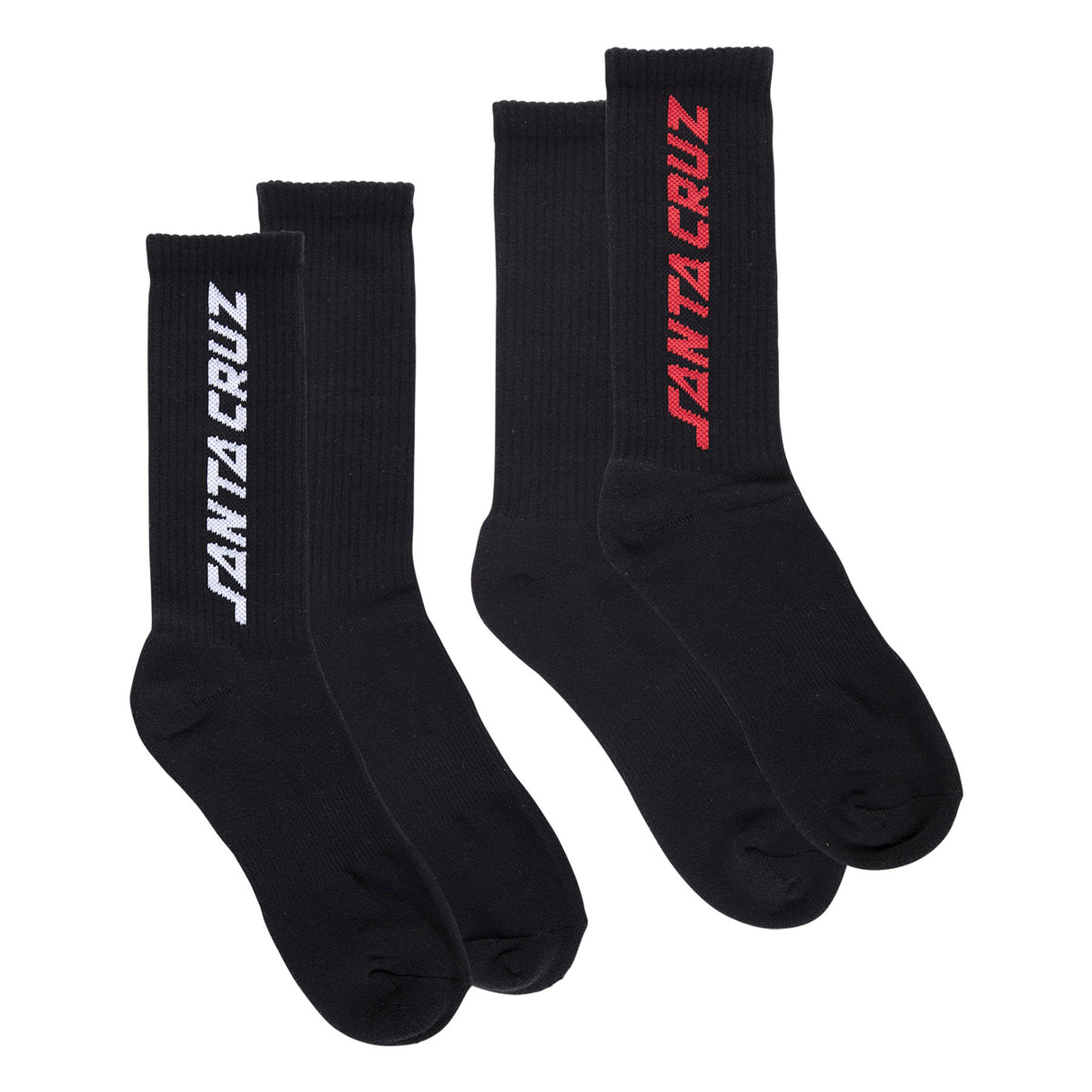 Santa Cruz Solid Strip Black Multi 2-Pack Crew Socks