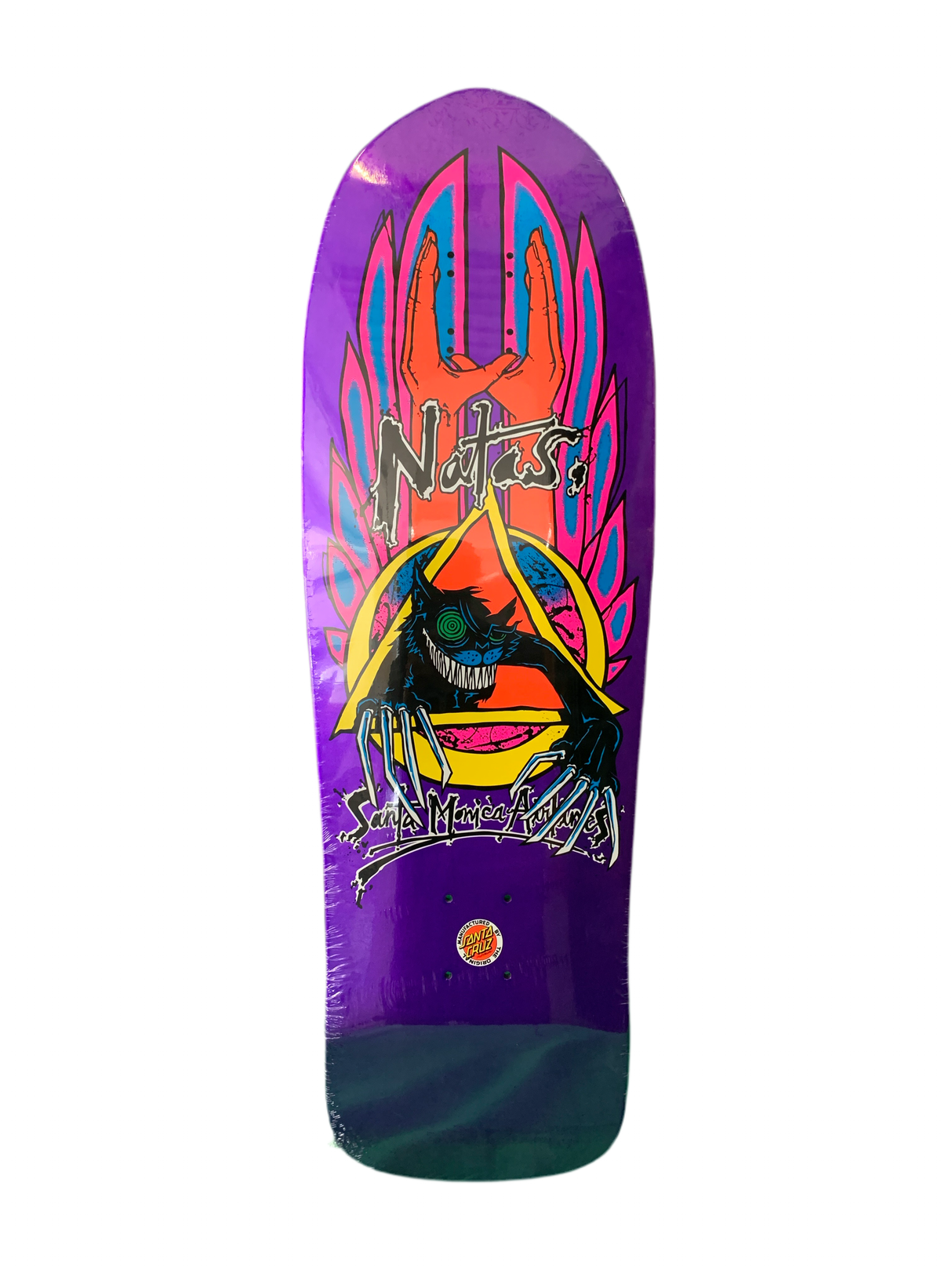 Santa Cruz SMA Natas Evil Cat Metallic Purple 10" Reissue Classic Skateboard Deck