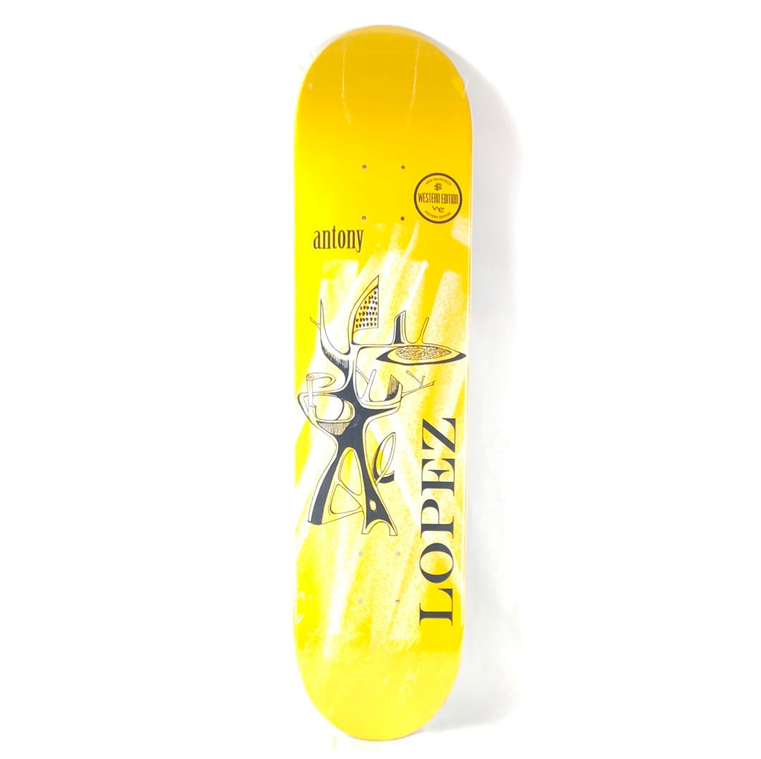 Western Edition Antony Lopez Yellow/Black/White Size 7.6 Skateboard Deck