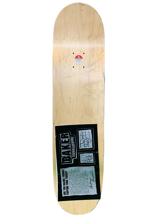 Baker Brand Logo Silver/Black Heli Pop 8.25" Classic Skateboard Deck