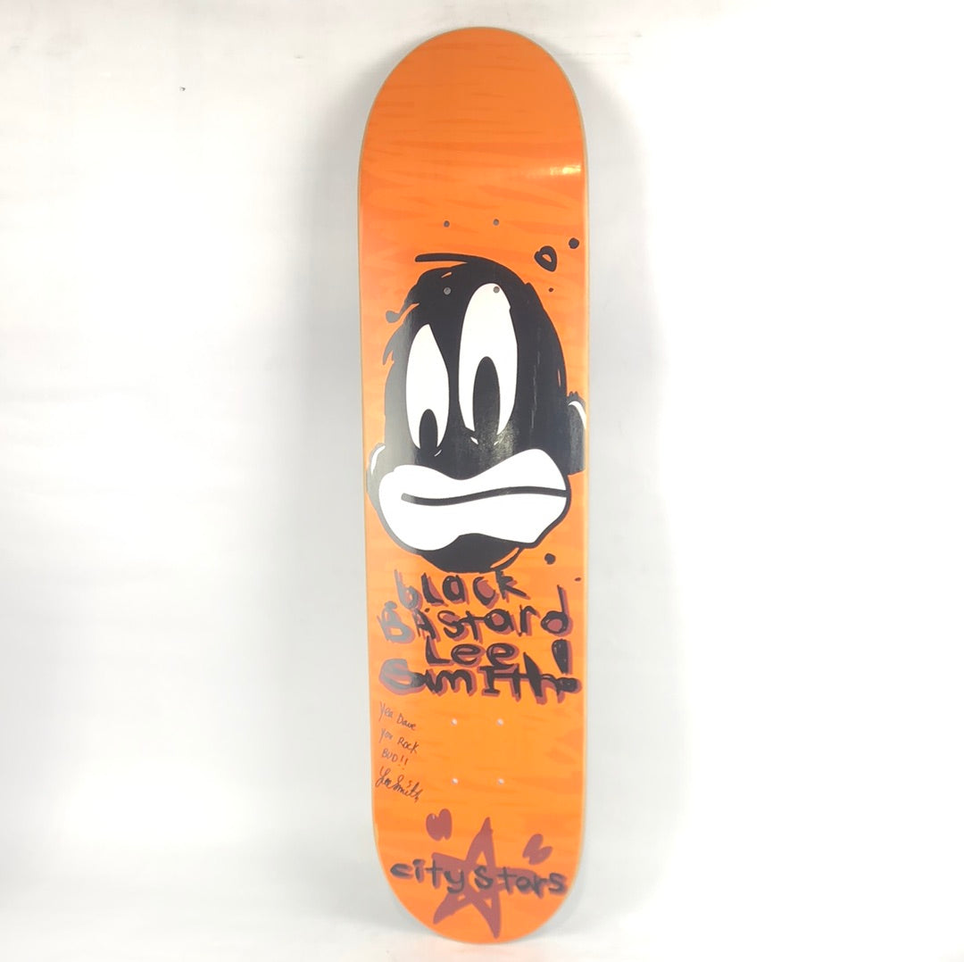 City Stars Lee Smith Bastard Orange 7.6'' Signed Skateboard Deck