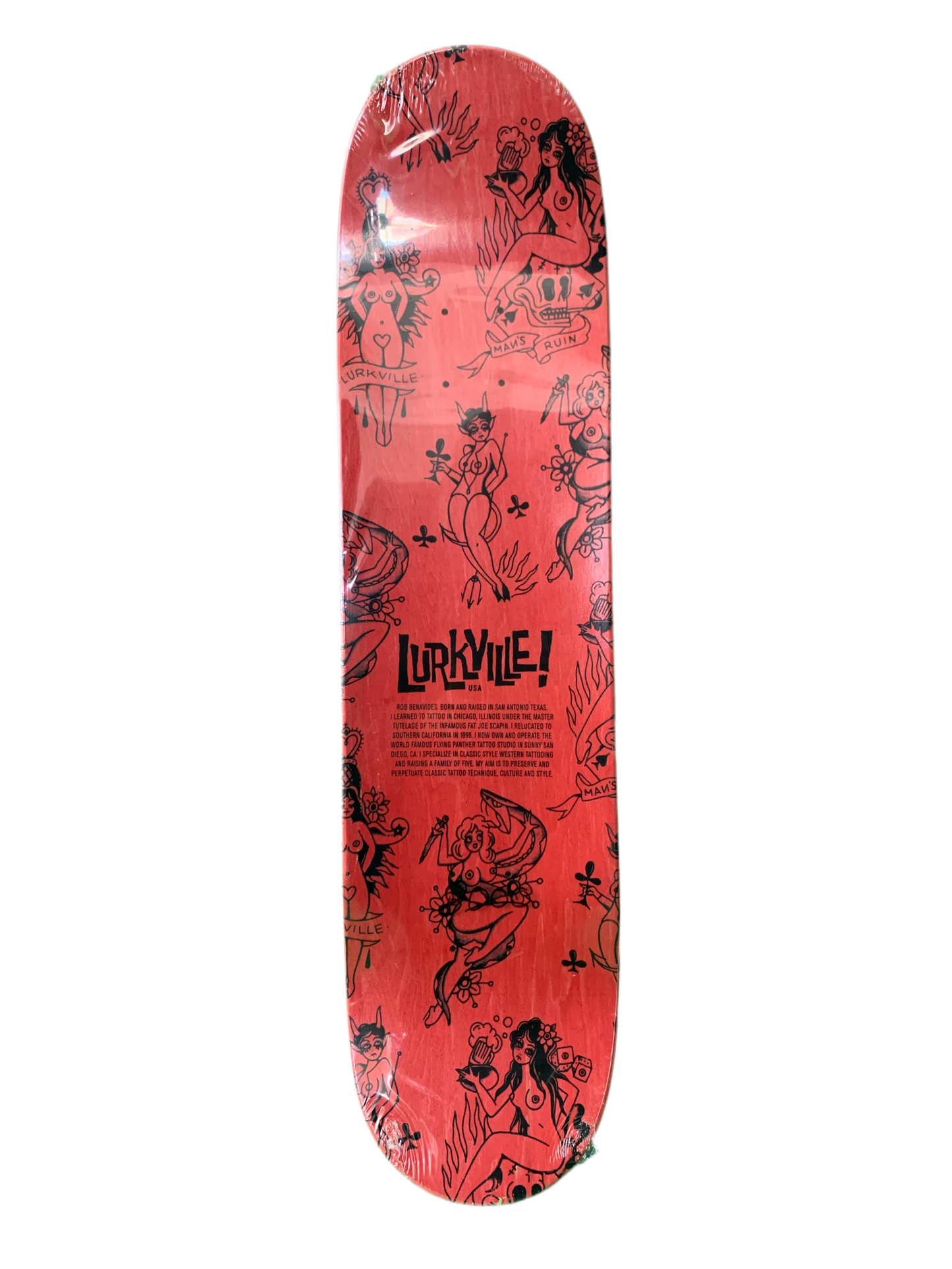 Lurkville Rob Benavides Lady Devil 8" Classic Skateboard Deck